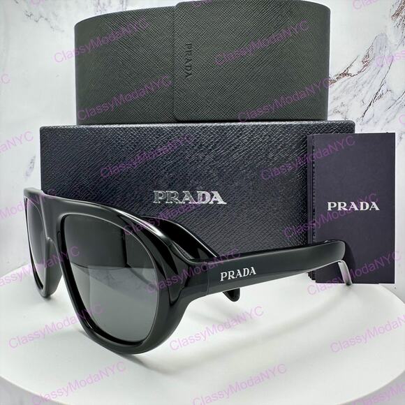 New PRADA Sunglasses PR C05S 16K08Z Black 2025 Collection Aviator Shield Mask main image 15